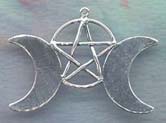 Triple Lunar Pentacle 1 5/8 inches wide